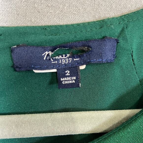 Madewell Green Short Cap Sleeve Pockets Shift Sheath Dress Size 2 - Picture 4 of 8